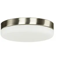 Licht-Erlebnisse Badlampe Decke in Nickel Metall Glas rund flach