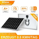 100W Solarmodul Solarpanel PV Solarzelle Monokristallin Photovoltaik Wohnmobil 0% MwSt