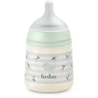 Suavinex Suavinex, Babyflasche 150 ml mit SX Pro Physiologischem Silikon-Sauger, Antikolik-Flasche mit langsamem Fluss (S), Ideal für Muttermilch oder Wasser, für Neugeborene ab 0 Monaten, Design Birdies Grün