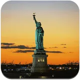 Untersetzer aus Kork – Freiheitsstatue Sonnenuntergang New York – 1 Stück (95 x 95 mm)