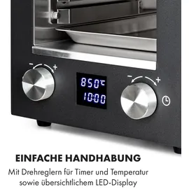 Klarstein Hannibal Hochtemperaturgrill Indoor 2.200W 850°C Edelstahl schwarz