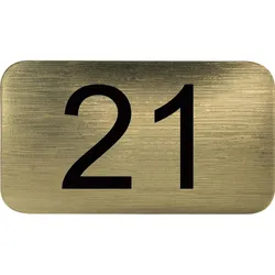 Nummernschild selbstklebend, 35 x 20 mm, Type 21, Kunststoff gold metallic