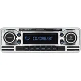 Caliber Autoradio mit Bluetooth, CD-Player, DAB+ und UKW-Radio - USB - 1 DIN - Retro Chrome Design (RCD120DAB-BT)