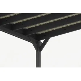 SKANHOLZ Doppelcarport Friesland 5,46 x 5,55 m schiefergrau inkl. Seiten- und Rückwand Set C