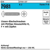Reyher Blechschraube DIN 7981 LIKO PH 3,5x 9,5 -F-H A 2 Zapfen 1000St.