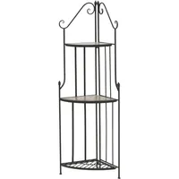 Siena Garden Eckregal Prato 34 x 34 x 140 cm Schwarz