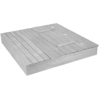 roba Sandkasten Outdoor+ mit Abdeckung und aufklappbarer Sitzbank grau
