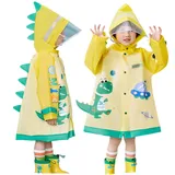 Regenmäntel Kinder Regenponcho Regenjacken mit Rucksackabdeckung Mädchen Outdoor Transparente Regenbekleidung Mit Tragbarer Tasche Kinder Kapuzen Kleinkind