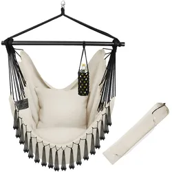 TECTAKE Hängesessel Malika, Boho-Style, Belastbarkeit 150kg