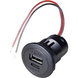 ProCar Power USB-C®/A Doppelsteckdose PD/QC ohne LED Belastbarkeit Strom max.=2.2A 12 - 24 V/DC