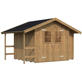 Palmako Marcus Gartenhaus 384 cm x 239 cm Braun Tauchgrundiert