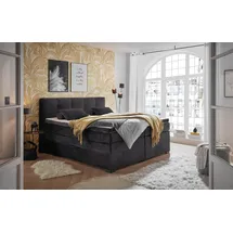 ed exciting design "Fanes mit Komforteinstiegshöhe von 73cm", grau (dunkelbraun, anthrazit), B:190cm L:212cm, 100% Polyester, Komplettbetten, Boxspringbett, erhältlich in 180x200cm, inkl. Bettkasten und 7cm Visco-Topper,