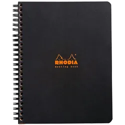 Rhodia 5x Meeting Book Rhodia A5+, mit Doppelspirale, 80 Blatt 90g - Schwarz 193419C