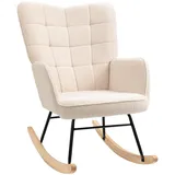 Homcom Schaukelstuhl 98 x 101 x 69 cm Beige mit Relax-Funktion
