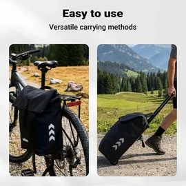 Wiltec Fahrrad-Trolley Gepäckträgertasche schwarz