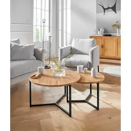 Andas »Likta« Gesamtmaße 1 D/H: 73/41 & 2 D/H: 56/39 cm, aus Eichenholz, FSC® zertifiziert, 2er-Set, stabiles Metallgestell