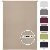ONDECO Tageslichtrollo ohne Bohren, Klemmfix Sichtschutzrollo Seitenzugrollo Klemmrollo, lichtdurchlässig und Blickdicht Sand, 90x210 cm