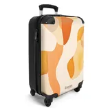 NoBoringSuitcases.com© Hartschalen-Trolley Abstrakte Formen 55x35x20cm, 4 Rollen, Kinder Koffer Klein, Trolley Handgepäck bunt 35 cm x 55 cm x 20 cm