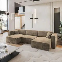 masseno Ecksofa SARMO M Polyester 3-Sitzer Beige