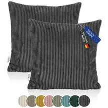 lycce Kissenbezug Cord 50 x 50 cm Grau