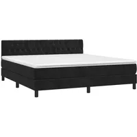 VidaXL Boxspringbett mit Matratze & LED Schwarz 180x200 cm