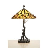 Handgefertigte Tiffany Hockerleuchte Tischleuchte Höhe 64 cm, Durchmesser 40 cm - Leuchte Lampe