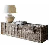 Loberon Truhe Hailee Handgeflochten, Unterteilter Stauraum, Aufbewahrung, Ordungshelfer, Rattan,