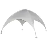 LECO Kuppelzelt / Pavillon mit vollverzinktem Stahlrohrgestell grau/ weiß, 5 m
