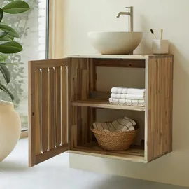 Tikamoon Badezimmermöbel aus Akazienholz 60 cm Lila