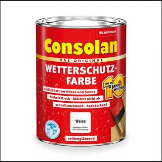 Consolan Wetterschutz-Farbe 5 l weiß seidenglänzend
