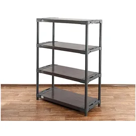 Proregal Kunststoffregal Grey Bear Low HxBxT 138x110x46cm, Fachlast 120kg, Grau Kunststoff, 110x138x46 cm Wohnzimmer, Regale