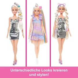 Barbie Fun & Fancy Puppe mit Accessoires, Modepuppe mit extra langem blondem Haar und 2 Looks