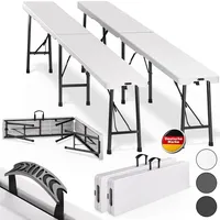 CASARIA Bierzeltbank 183 x 28 x 44 cm weiß klappbar 2 St.
