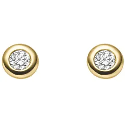 Paar Ohrhänger ADELIA ́S, gold, Ohrringe, Damen, Damen, 0,1 ct VVS = sehr sehr kleine Einschlüsse, Gelbgold 585, mit Diamant / Brillant für Damen