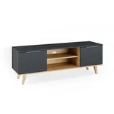 Vicco Lowboard Fernsehschrank Sideboard Neptune TV-Fernsehtisch Anthrazit/Buche