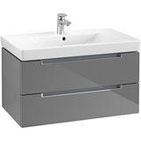 Villeroy & Boch Subway 2.0 Waschtisch-Unterschrank A68910FP 78,7x42x44,9cm, 2 Auszüge, Griff chrom, glossy grey