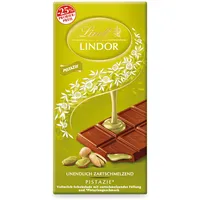 Lindt Schokolade | LINDOR Tafel Pistazie, Promotion | 100g | feinste Vollmilch-Schokolade mit zartschmelzenden Pistazien-Creme-Füllung | Schokoladen-Tafel