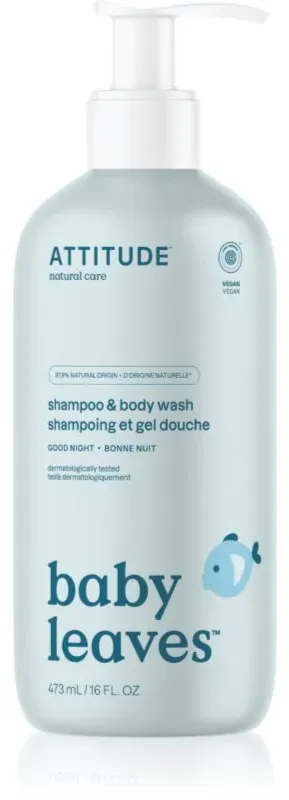 Attitude Baby Leaves Shampoo & Body wash Shampoo und Duschgel für Kinder Good Night 473 ml