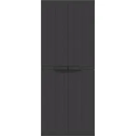 vidaXL Gartenschrank Schwarz 65x37x165 cm PP