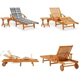 Sonnenliege Mit Tisch Und Auflage Akazie Massivholz - Sonnenliege Mit Tisch -  Sonnenliegen Mit Tischen - Home & Living