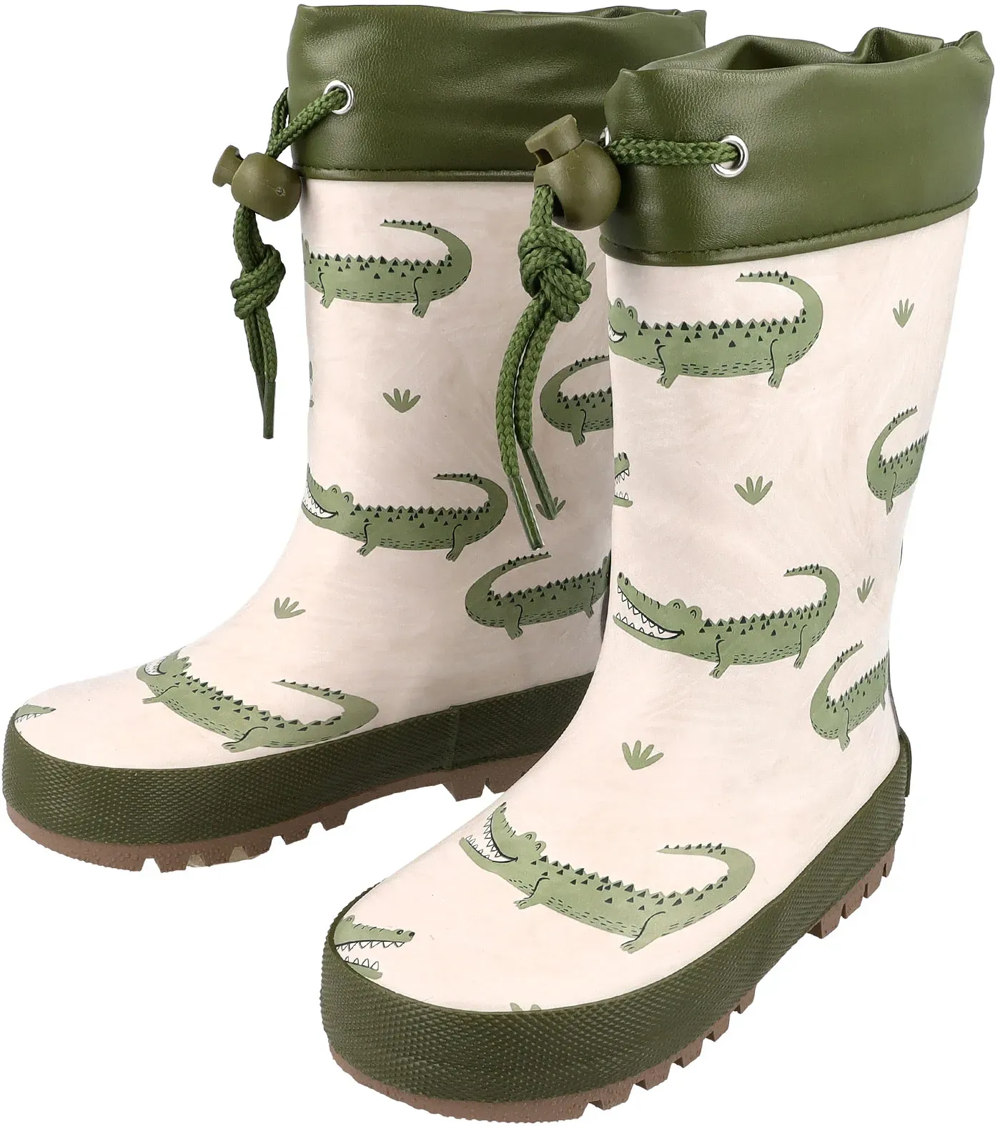 Gummistiefel MAXIMO, Mädchen, Gr. 24, schwarz tee, beige, Obermaterial: 100% Gummi, Schuhe Gummistiefel, leicht gefüttert, reflektierend