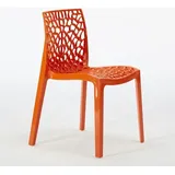 Grand Soleil Gruvyer Stapelbar Polypropylen Küche Bar Stühle - Orange