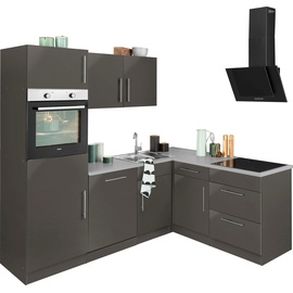 wiho Küchen Winkelküche »Cali«, ohne E-Geräte, Stellbreite 230 x 170 cm grau