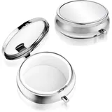 Sibba Metall Klein Pillendose Rund Tragbare Multifunktionale Reise-Pillendose Medikamenten-Organizer-Box Für Vitamine Fischöl Nahrungsergänzungsmittel Für Tägliche Und Reise (1 Fach)