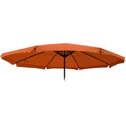 Mendler Ersatz-Bezug für Sonnenschirm Meran Pro, Gastronomie Marktschirm mit Volant Ø 5m, Polyester ~ terrakotta