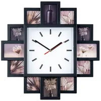 Levandeo Fotouhr 40x40cm - Wanduhr für 12 Fotos -