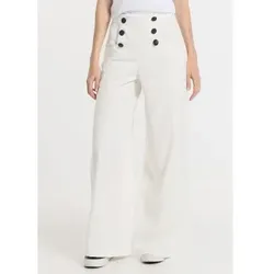 Victorio & Lucchino, V&L für Damen. 300058028 Hose - Niedriger Anstieg Niedriger Anstieg Dekorative Knöpfe| Größe in Inches weiß (XS), Lässi