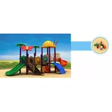 Kinderspielplatz im Freien mit Rutschen Dschungel Stil Spielplatz