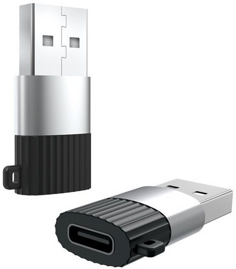 XO XO Adapter Typ-C Buchse auf USB wandelt USB-C zu USB Port Smartphone-Adapter schwarz