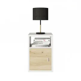 Phoenix Raumteiler-Regal Fortuna Beistelltisch / Nachtisch, inkl. Türeinsatz, weiss,